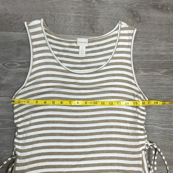 Chico’s Striped Side Lacing Tee Midi Dress US L (Chico’s 2) - Picture 11 of 16